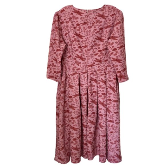 Ricco Bruno Dragonflies Three-Quarter Sleeve Fit & Flare Dress - L - Picture 7 of 11